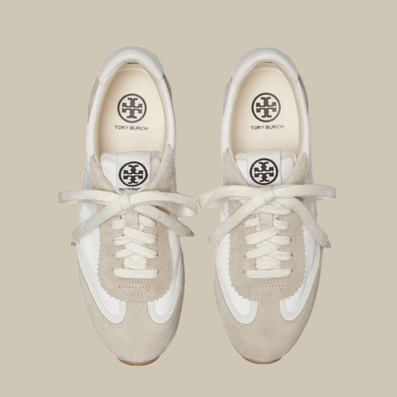 Tory Burch Shoes - New. Tory Burch HANK SNEAKER in Snow White / Beige Size 10